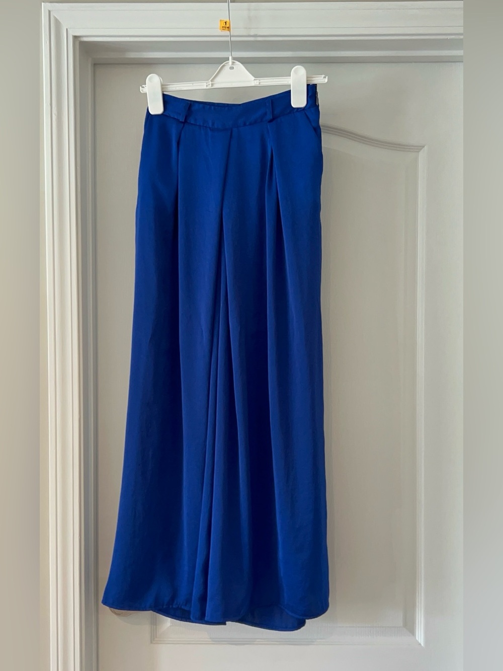 Anthropologie Leifsdottir High Waisted Cobalt Royal Blue wide leg pants Size 0